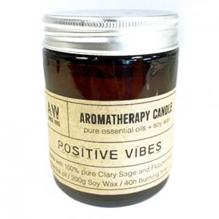 Aromaterapeutická sójová sviečka Pozitívne vibrácie - Šalvia a mäta 200 g