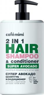 Café mimi: Šampón a kondicionér 2 v 1 SUPER Avokado -  výživa a spevnenie 450 ml