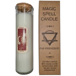 Čarovná vonná sviečka Pre priateľstvo s kameňmi machového achátu  280 g