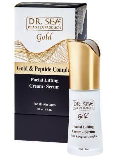 DR. SEA  DEAD SEA PRODUCTS  GOLD & Peptide Complex Pleťový krém-sérum  s liftingovým účinkom 30 ml