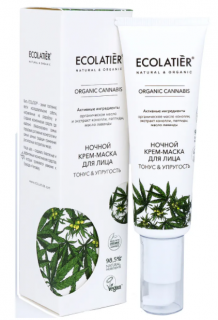ECOLATIÉR: Organický nočný pleťový krém-maska s konopným olejom 50 ml