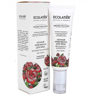 ECOLATIÉR: Organický nočný pleťový krém-maska s ružovým olejom 50 ml