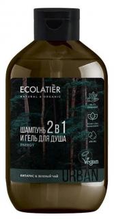 Ecolatier: Pánsky osviežujúci šampón a sprchový gél 2 v 1 Energy 600 ml