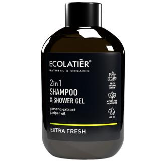 Ecolatier: Pánsky šampón a sprchový gél 2 v 1 Extra sviežosť 400 ml