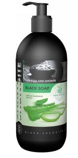 Fratti Šungit: Čierne šungitové mydlo do sprchy a sauny s aloe vera 500 ml