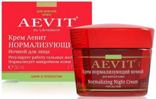 LIBREDERM  AEVIT Nočný pleťový krém NORMALIZUJÚCI so zinkom a prebiotikom na mastnú pleť 50 ml