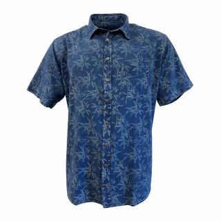 Košeľa s krátkym rukávom REPLIKA JEANS Farba: Modrá, Veľkosť: 8XL