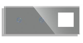Kombinovaný panel - 1 okruh + 1 okruh + rámik Farba: Sivá