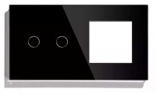 Kombinovaný panel: 2 okruhy + rámik Farba: Čierna