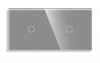 Sklenený 2-panel: 1 okruh + 1 okruh Farba: Sivá