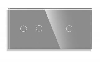 Sklenený 2-panel: 2 okruhy + 1 okruh Farba: Sivá