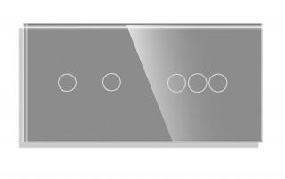 Sklenený 2-panel: 3 okruhy + 2 okruhy Farba: Sivá