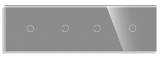 Sklenený 4-panel: 1 okruh + 1 okruh + 1 okruh + 1 okruh Farba: Sivá