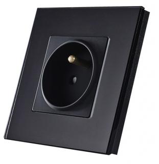 Zásuvka FR 16A v sklenenom rámiku Farba: Čierna