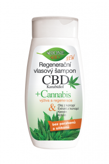 BC BIONE CBD+CANNABIS Regeneračný šampón kanabidiol 260 ml