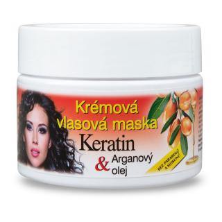 BC BIONE Keratin + argánový olej Krémová vlasová maska kelímok 260ml