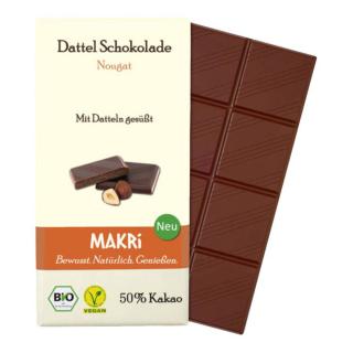 Datľová nugátová čokoláda 50% 85g MAKRI
