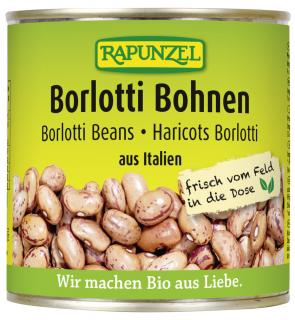 Fazuľa Borlotti  v plechovke 400g RAPUNZEL