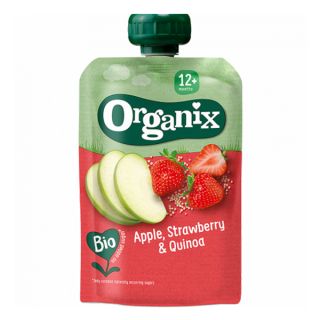 Pyré Jablká, jahody a quinoa 100g (+12mes.) ORGANIX