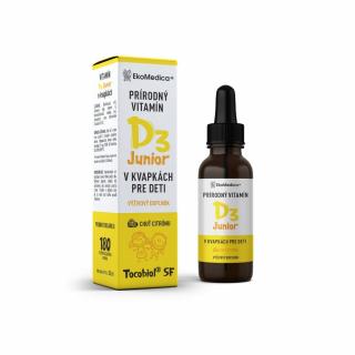 Vitamín D3 v kvapkách JUNIOR – príchuť citrón 30 ml EKOMEDICA