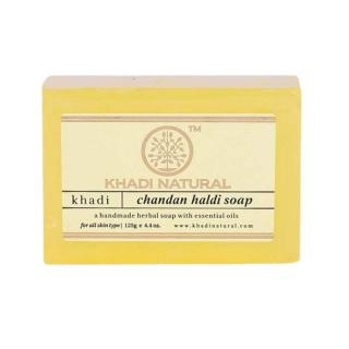 Khadi Natural Chandan Haldi Ajurvédske mydlo zo santalového dreva a kurkumy 125 g