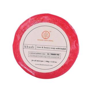 Khadi Natural Rose - Honey Loofah Ajurvédske mydlo s lufou a ružovým medom 100 g