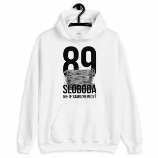 Mikina s kapucňou  Sloboda 89 , unisex Farba: biela, Veľkosť: 2XL