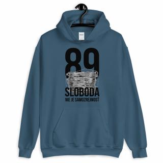 Mikina s kapucňou  Sloboda 89quot;, unisex Farba: modrá, Veľkosť: XL