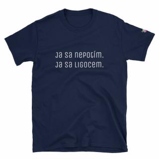 Tričko s krátkym rukávom  Ja sa nepotím. Ja sa ligocem  Farba: modrá, Veľkosť: 2XL