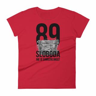 Ženské tričko  Sloboda 89  Farba: červená, Veľkosť: L