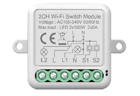 BOT Smart WiFi spínač Tuya CH14 Počet tlačidiel: Dvojtlačidlo