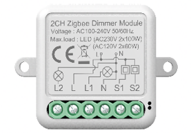 BOT Smart Zigbee prijímač stmievač Tuya CH16 Počet tlačidiel: Dvojtlačidlo