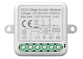 BOT Smart Zigbee spínač Tuya CH15 Počet tlačidiel: Dvojtlačidlo