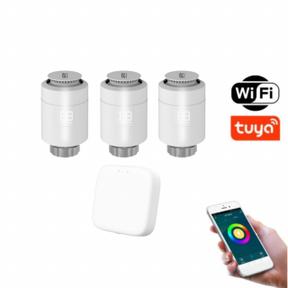 Set 3+1 BOT Inteligentná Bluetooth/WiFi termostatická hlavica THS1 Tuya Smart + Gateway
