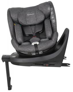 BabyGO Autosedačka I-SIZE Prime 360 grey 2024 + ISOFIX (40-150cm) (sivá / grey ISOFIX)