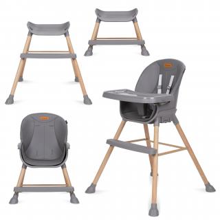 Detská jedálenská stolička EATAN 4v1 wood gray (Kidwell jedálenská stolička gray)