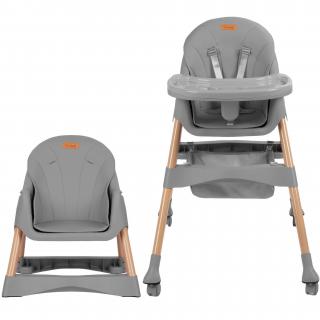Detská jedálenská stolička KARIMI 2v1 gray (Kidwell jedálenská stolička gray)