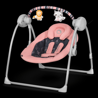 Detské hojdacie lehátko Ruben, Lionelo, pink baby (hojdacie kresielko, hojdačka, elektrické kreslo)