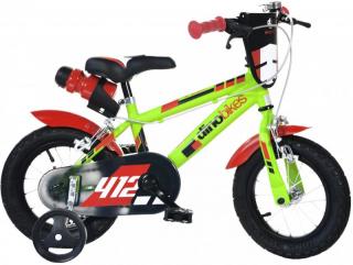 DINO Bikes - Detský bicykel 12" 412US - čierno-červený (nafukovacie kolesá)