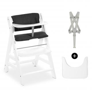 Hauck rastúca stolička BETA s kolieskami white (Drevená stolička na kŕmenie biela / white)