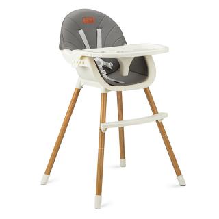 MoMi - Detská jedálenská stolička FLOVI dark grey 3v1, hračka grátis (MoMi jedálenská stolička dark grey)