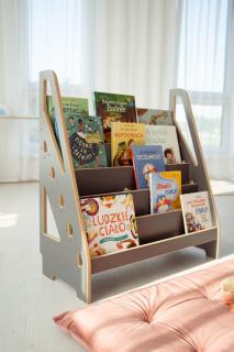 Montessori detská knižnica, MAXI, sivá (100% ECO FRIENDLY,)