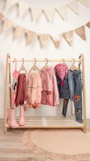 Montessori detský šatník MINI (100% ECO FRIENDLY, vyrobené z prírodných materiálov)