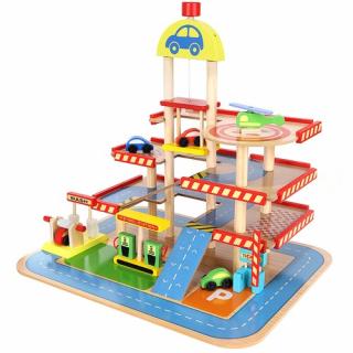 Multifunkčná detská drevená garáž kruzzel 22446 (interaktívna multifunkčná hračka)