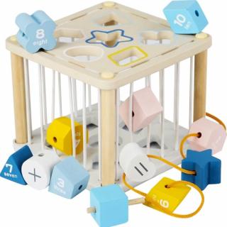 Multifunkčná montessori edukačná kocka 22885 (interaktívna multifunkčná hračka )