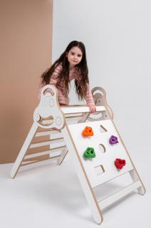 Piklerov rebrík, Montessori s horolezeckou stenou (100% ECO FRIENDLY, vyrobené z prírodných materiálov)