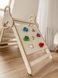 Piklerov rebrík, Montessori s horolezeckou stenou a šmýkačkou (100% ECO FRIENDLY, vyrobené z prírodných materiálov)