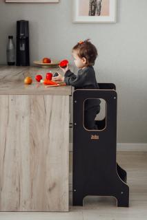 Učiaca veža Montessori Kitchen Helper SLIM M black (100% ECO produkt)