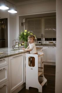 Učiaca veža Montessori Kitchen Helper SLIM M white (100% ECO produkt)