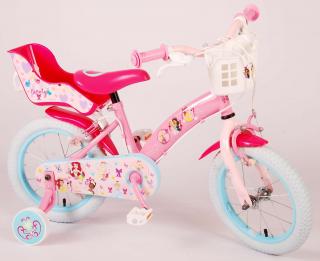 Volare - Detský bicykel Disney princess 14" - ružový (Dievčenský detský bicykel - 2 ručné brzdy)